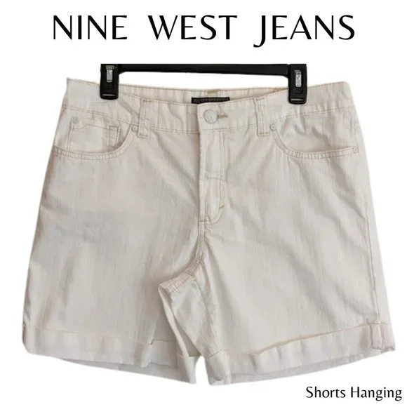 Nine West Shorts Nine West White Rolled Hem Jean Shorts 6